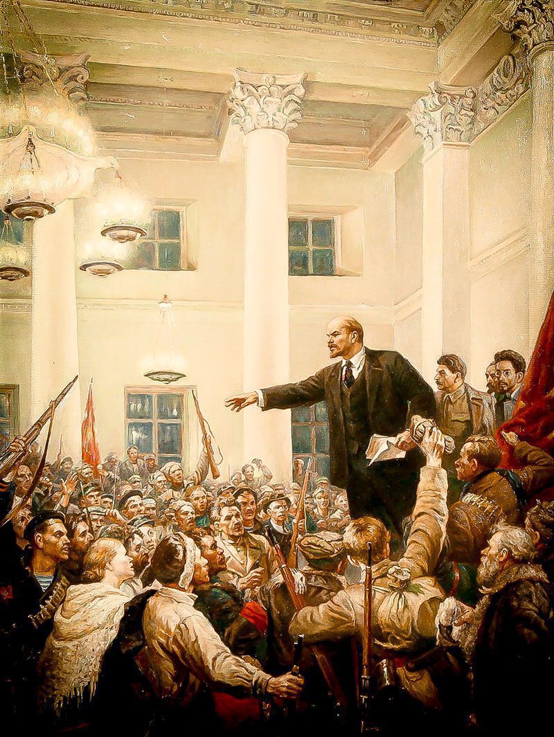 'Lenin proclama o poder soviético', por Vladmir Serov, 1917