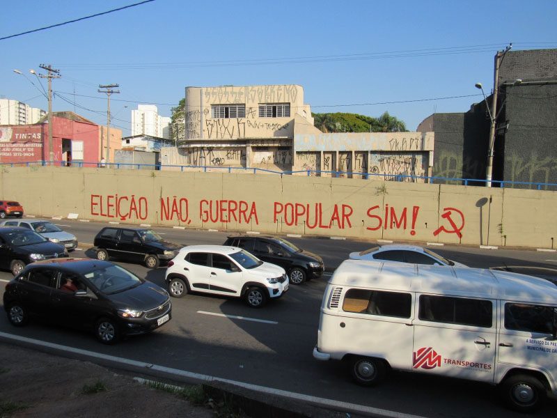 Boicote à farsa eleitoral se robustece em todo país: pichação registrada em Campinas, SP